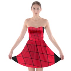 Red Abstraction Strapless Dresses by Valentinaart