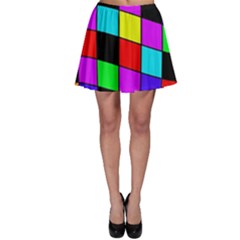 Colorful Cubes  Skater Skirt by Valentinaart