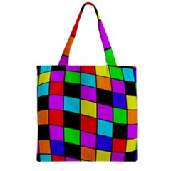 Colorful Cubes  Zipper Grocery Tote Bag by Valentinaart