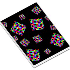 Flying  Colorful Cubes Large Memo Pads by Valentinaart