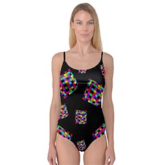 Flying  Colorful Cubes Camisole Leotard 