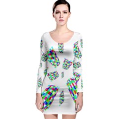 Colorful Abstraction Long Sleeve Bodycon Dress by Valentinaart