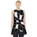 Black and white abstract flower Side Drop Tank Tunic View2