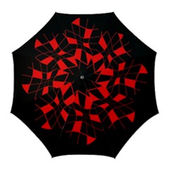 Red Abstract Flower Golf Umbrellas by Valentinaart