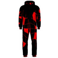 Red Abstract Flower Hooded Jumpsuit (men)  by Valentinaart