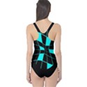 Blue abstract flower One Piece Swimsuit View2