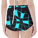 Blue abstract flower High-Waisted Bikini Bottoms View2