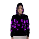 Purple abstract flower Hooded Wind Breaker (Women) View1