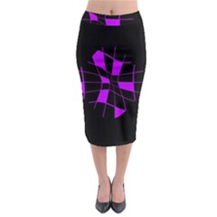 Purple Abstract Flower Midi Pencil Skirt by Valentinaart