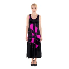 Pink Abstract Flower Sleeveless Maxi Dress by Valentinaart