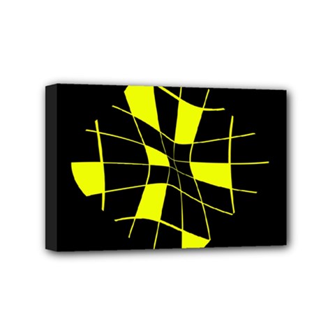 Yellow Abstract Flower Mini Canvas 6  X 4  by Valentinaart