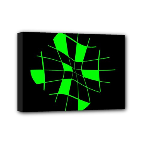 Green abstract flower Mini Canvas 7  x 5 