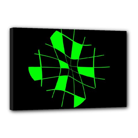 Green Abstract Flower Canvas 18  X 12  by Valentinaart