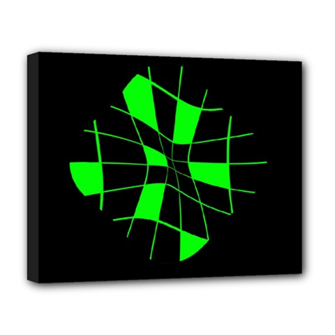 Green abstract flower Deluxe Canvas 20  x 16  