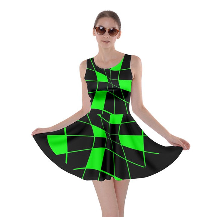 Green abstract flower Skater Dress