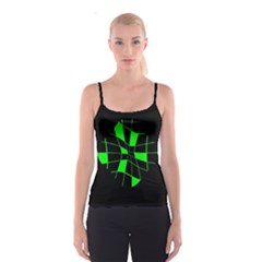 Green abstract flower Spaghetti Strap Top