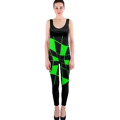 Green abstract flower OnePiece Catsuit