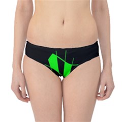Green abstract flower Hipster Bikini Bottoms