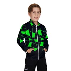 Green abstract flower Wind Breaker (Kids)