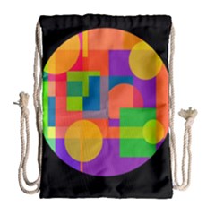 Colorful Circle  Drawstring Bag (large) by Valentinaart