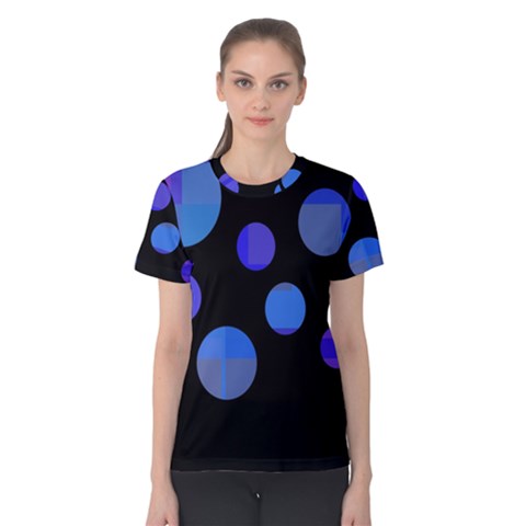 Blue Circles  Women s Cotton Tee by Valentinaart