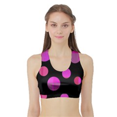 Pink Abstraction Sports Bra With Border by Valentinaart