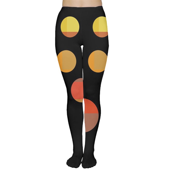 Orange abstraction Women s Tights