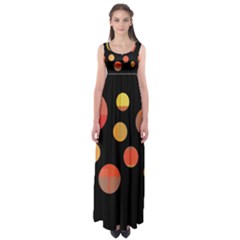 Orange Abstraction Empire Waist Maxi Dress by Valentinaart