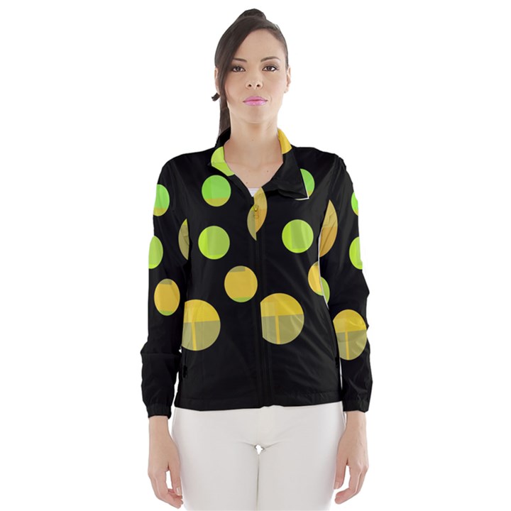 Green abstract circles Wind Breaker (Women)