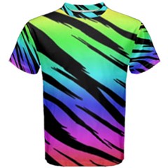 Rainbow Tiger Men s Cotton Tee by ArtistRoseanneJones