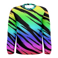 Rainbow Tiger Men s Long Sleeve Tee by ArtistRoseanneJones