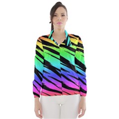 Rainbow Tiger Wind Breaker (women) by ArtistRoseanneJones