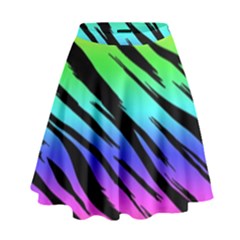 Rainbow Tiger High Waist Skirt by ArtistRoseanneJones