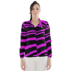 Pink Zebra Wind Breaker (women) by ArtistRoseanneJones