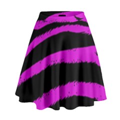 Pink Zebra High Waist Skirt by ArtistRoseanneJones