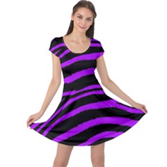 Purple Zebra Cap Sleeve Dresses by ArtistRoseanneJones