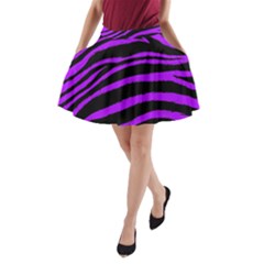 Purple Zebra A-Line Pocket Skirt