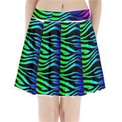 Rainbow Zebra Pleated Mini Mesh Skirt by ArtistRoseanneJones