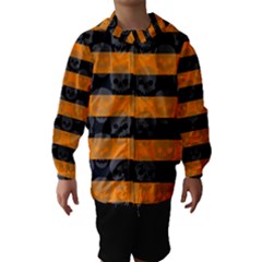 Deathrock Stripes Hooded Wind Breaker (kids) by ArtistRoseanneJones