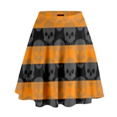 Deathrock Stripes High Waist Skirt by ArtistRoseanneJones