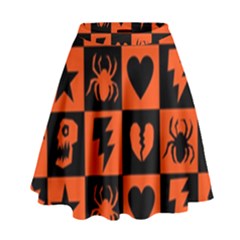 Goth Punk Checkers High Waist Skirt by ArtistRoseanneJones