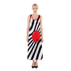 Abstract Red Ball Sleeveless Maxi Dress by Valentinaart