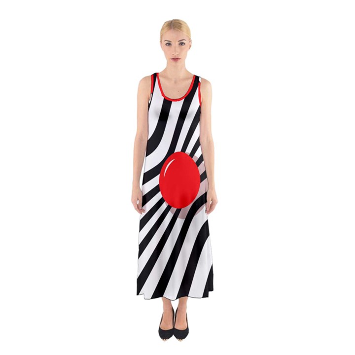 Abstract red ball Sleeveless Maxi Dress