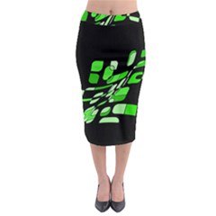 Green Decorative Abstraction Midi Pencil Skirt by Valentinaart