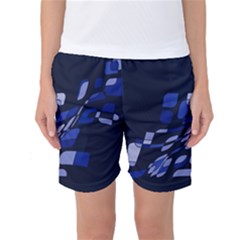 Blue Abstraction Women s Basketball Shorts by Valentinaart