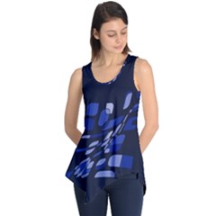 Blue Abstraction Sleeveless Tunic by Valentinaart