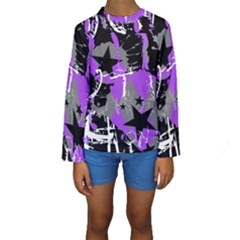 Purple Scene Kid Kid s Long Sleeve Swimwear by ArtistRoseanneJones