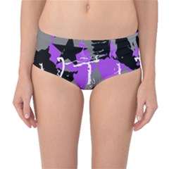 Purple Scene Kid Mid-waist Bikini Bottoms by ArtistRoseanneJones