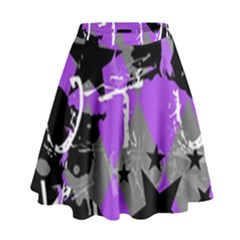 Purple Scene Kid High Waist Skirt by ArtistRoseanneJones