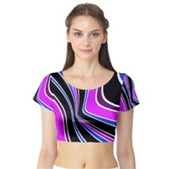 Colors of 70 s Short Sleeve Crop Top (Tight Fit)